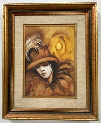 עידית פאנק, שמן על בד חתום בעברית ולועזית , 
גודל תמונה 23X32 ס"מ גודל מסגרת 52X42.5 ס"מ