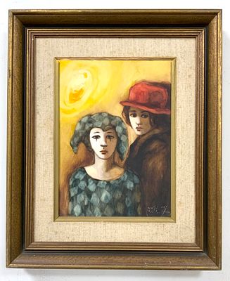 עידית פאנק, שמן על בד חתום בעברית ולועזית , 
גודל תמונה 23X32 ס"מ גודל מסגרת 51.5X42.5 