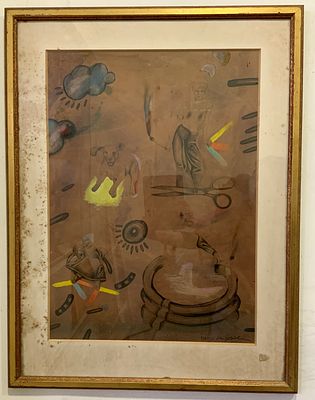 עודד פיינגרש, ציור מקורי טכניקה מעורבת , שמן וגואש חתום בעברית ולועזית 
ישנם פגמי חלודה 
גודל 