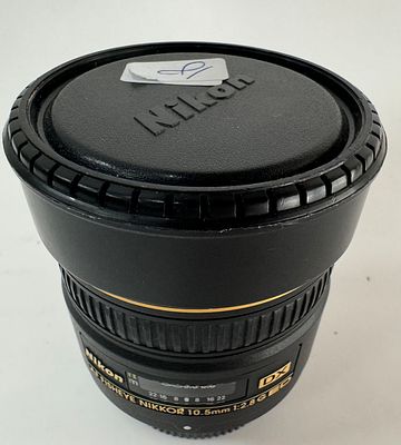 עדשת NIKON ניקון יפן Nikkor AF 10.5mm f2.8 G ED DX F-mount Fisheye מצב כללי טוב מאוד כחדש עם 