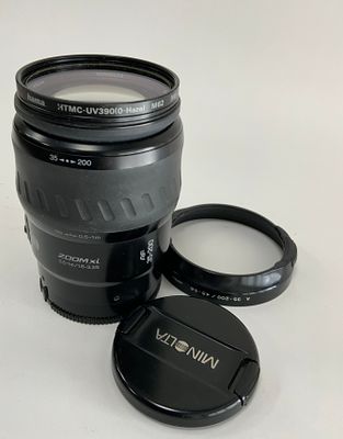 עדשת MINOLTA מינולטה יפני AF LENS 50mm f1.7 35-200 mm maxxum zoom xi Lens for Sony עם פילטר 