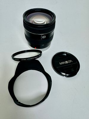 עדשת MINOLTA מינולטה יפני AF LENS 50mm f\3.5-4.5 zoom 24-105 mm Lens for Sony פילטר hama מצב 