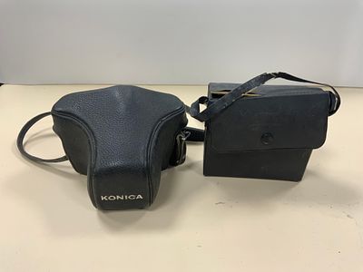 מצלמת פילים ישנה שלחברת KONICA זקוק לבדיקה מגיעה עם עדשה 57 מ"מ 1:1.4 מגיעה עם מבזק