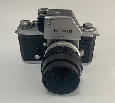 מצלמה עם עדשה NIKON ניקון f/3.5 7440199. יפני 55mm MICRO NIKKOR NIPPON KOGAKU מצב טוב