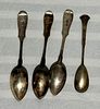 לוט כלי כסף 800 חתומים - 4 כפות במשקל 290 גרם 
Lithuania Spoon (20th century) Kaunas. Master P תמונה - 1