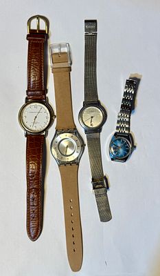 לוט 4 שעוני יד שונים : SKAGEN QUARTZ-קוטר 27 מ''מ עובד עם סוללה חדשה - MIDILUX מכני 23 מ''מ 