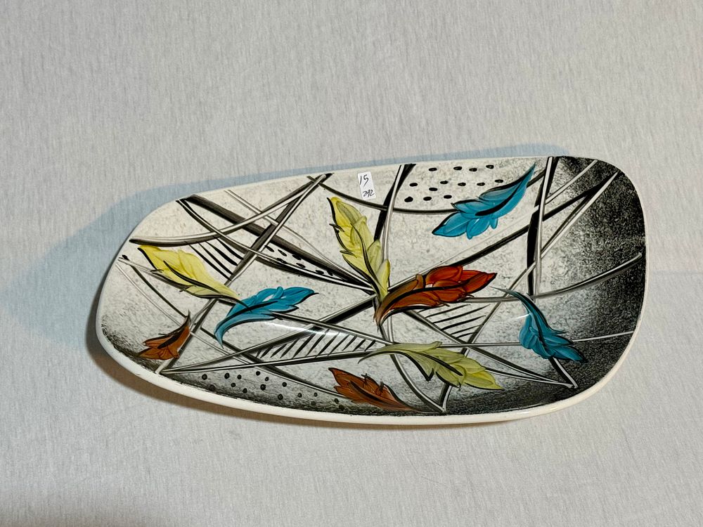 פלקרמיק חתום ע"י אומנית "רחל" קערה ציור יד 35X22 ס"מ