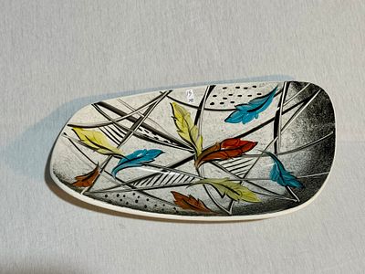 פלקרמיק חתום ע"י אומנית "רחל" קערה ציור יד 35X22 ס"מ