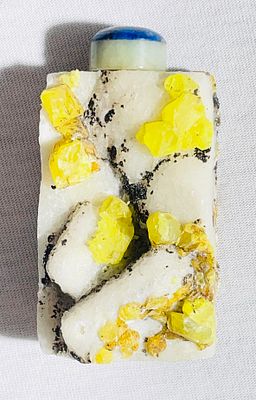 בקבוקון בשם אבן חן קוורץ מיוחד - גובה 7 ס''מ - פקק משולב אבן חן לאפיס לזולי