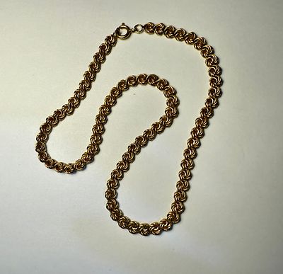 שרשרת זהב 14 קרט 13 גרם חתומה - אורך 41 ס''מ - (סוגר מצופה זהב)