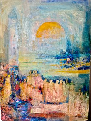 אדית כהן ג׳וור חתום אקריליק על קאפה 65x49 לא ממוסגר