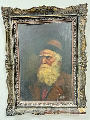 שמן על נייר מוצמד על בד , חתום בלועזית מעט פגמים בציור ובמסגרת ראו בתמונות, 
גודל מסגרת 54X72