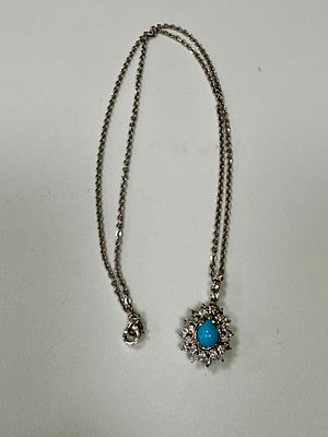 שרשרת זהב 14k לא חתום אך נבדק ותליון זהב 18k לא חתום אך נבדק משובץ משובץ 28 יהלומים של 3 נק׳ כל 