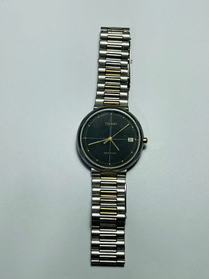 TISSOT SEASTAR שעון יד שווצרי קוורץ עם תאריכון - מתכת 34 מ''מ במצב טוב ועובד - צמיד טו טון מקורי