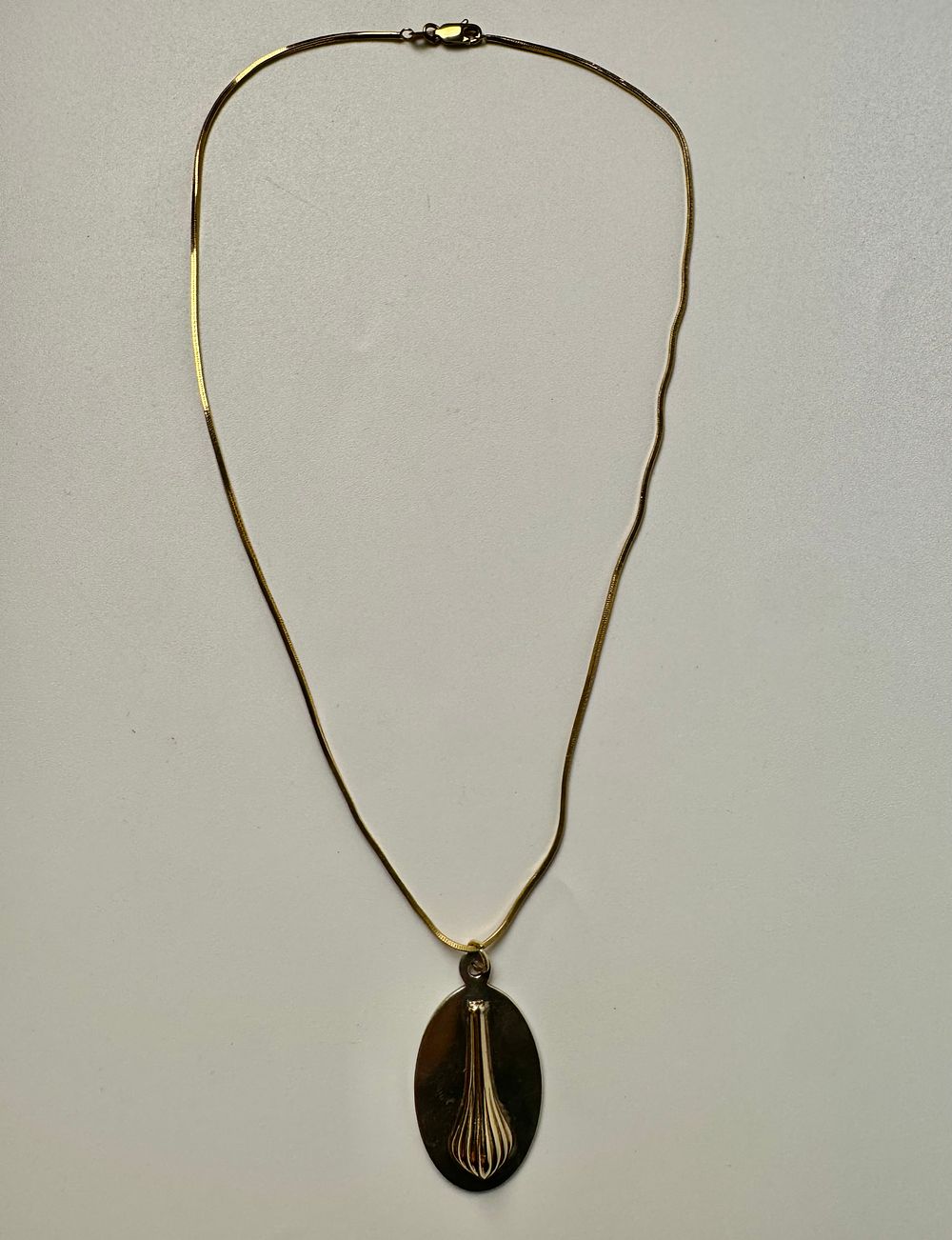 , שרשרת זהב 14 קרט חתומה 6.2 גרם - אורך 46 ס''מ עם תילון DA VINCI 14 KT GOLD AND STERLING 