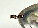 תליון אבן חן אגת - AGATE טבעי עם מתלה זהב 14 קרט חתום - 5.5X4 ס''מתמונה - 2