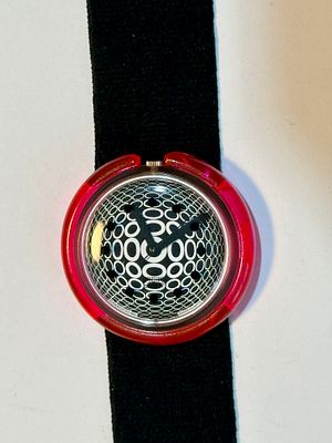 POP SWATCH גדול קוטר 45 מ''מ - רוחב רצועה מקורית 30 מ''מ - ללא קופסה - עובד עם סוללה חדשה