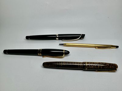 לוט 5 עטים הכוללים: sheaffer נובע , parker נובע וaurora נובע כולם נטבלו בדיו , עט כדורי 