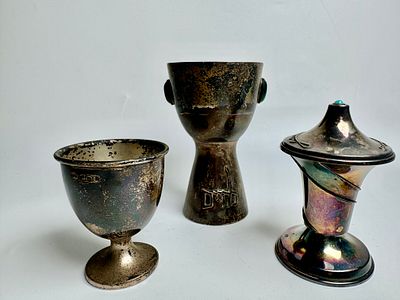 לוט 3 גביעי כסף 925 חתום משקל 132 גרם