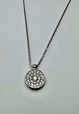 תליון ושרשרת זהב 14k חתום משובץ 25 יהלומים סה׳׳כ 0.25 ct משקל 2.65 גרם אורך שרשרת 44 ס׳׳מ אורך 