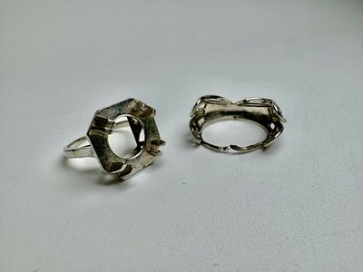 זוג טבעות פלטינה לא חתום נבדק משקל 15.6 גרם