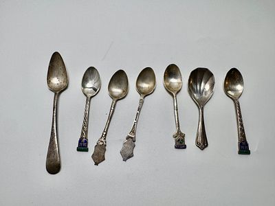 לוט 7 כפיות שונות כסף 925 סטרלינג חתומים משקל 127 גרם