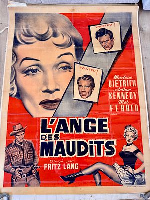 L’ange des Maudits (1952): פריט אספנות קולנועי נדיר – פוסטר ענק לסרטו של הבמאי המוערך פריץ לאנג 