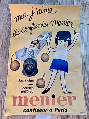 Confiseries Meunier: פוסטר פרסומת מקורי (Original Advertising Poster) לממתקי "Meunier", דוגמה 