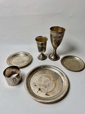 6 פריטי כסף שונים 925 חתום משקל 180 גרם