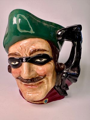 טובי ג׳ג פורצלן Royal Doulton אנגליה חתום וממוספר דגם Dick Turpin גובה 18.5 ס׳׳מ במצב טוב מאוד
