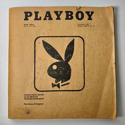 חוברת פלייבוי (Playboy) נדירה בכתב ברייל מלאה לעיוורים של מגזין פלייבוי משנת 1989 (כרך 36 