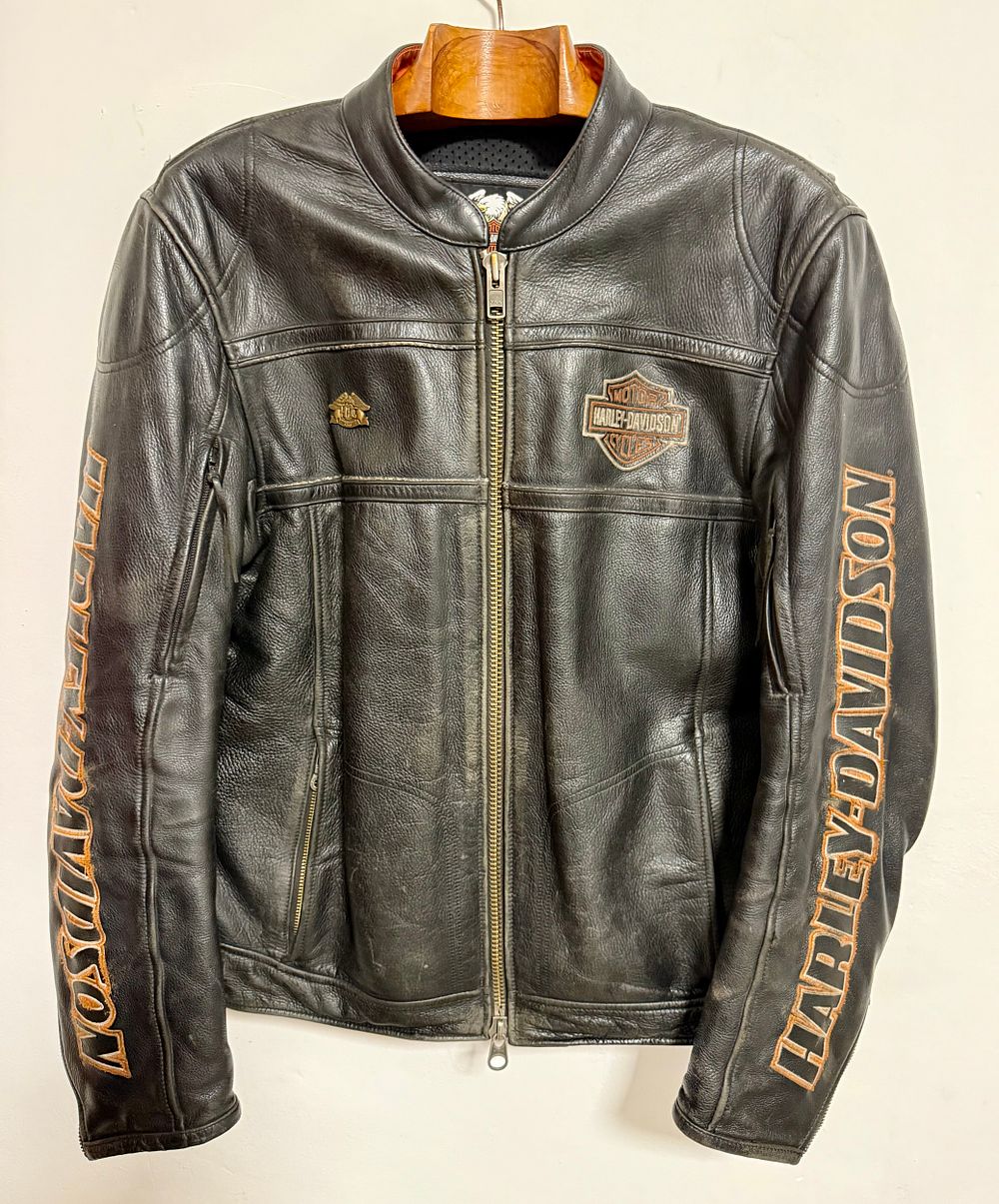 HARLEY DAVIDSON מעיל עור מקורי משומש במצב טוב