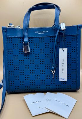 תיק "Marc Jacobs New York" (Mini Grind, H007L01SP22) מעור מחורר (perforated) בגוון כחול "Blue 