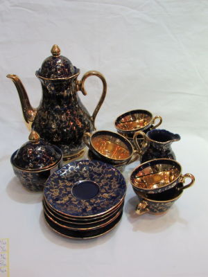סט לקפה ותה פורצלן ל 6 איש בוואריה גרמניה שנות ה 20 (צ'יפ)