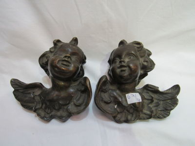 זוג מלאכי מברונזה 9X10X5ס"מ