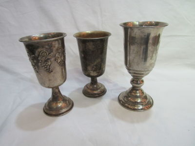 לוט 3 גביעי כסף שמקל 147 גרם