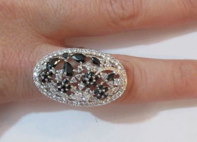 טבעת כסף משובץ אבנים