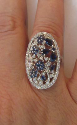 טבעת כסף משובץ אבנים