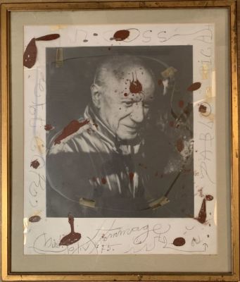 MIRO מירו הדפס ליטוגרפיה חתומה בפלטה 
הומאז׳ לפיקאסו