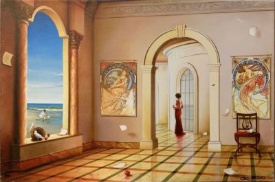 Quevedo ORLANDO הדפס על בד ג'יקלה מקורי חתום וממוספר 
35/53 