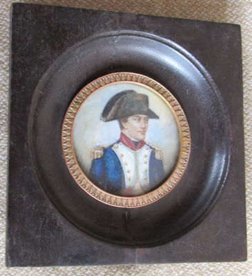 ציור יד מיניאטורה עתיק 1900 דמות נפוליון חתום 