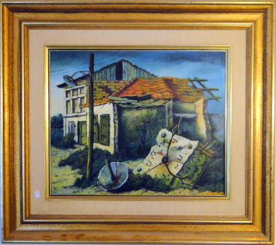 זאב קון שמן על בד חתום 38X46 ס"מ מסגרת 63X70 ס"מ