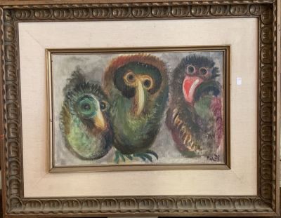 פלדי שמן על בד חתום 27X40 ס"מ מסגרת 63 X49 ס"מ