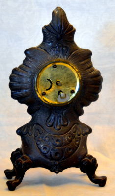 פסל שעון בסגנון עתיק מתכת ציפוי כסף מנגנון מכני גובה 26 ס"מ תוצרת מערב גרמניה