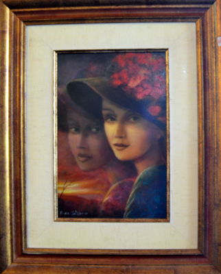 רינה סוצקובר שמן על משטח חתום 30X20 ס"מ מסגרת 51X41 ס"מ