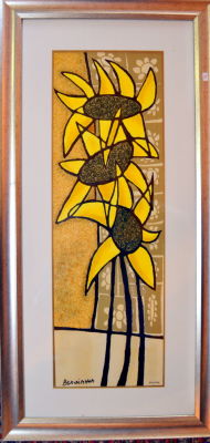 בן שמחון ליטגרפיה חתומה וממוספרת כולל מסגרת 88X43 ס"מ