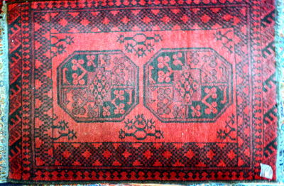 שטיח בוכרי עבודת יד צמר סריגה גסה 77X114 ס"מ מצב טוב