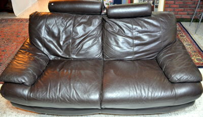 סט ספות עור 2 יחידות 3 + 2 עור חום אורך ספה דו רוחב 175 ס"מ עומק 80 ס"מ גובה גב 80 ס"מ תלת 