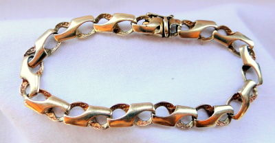 צמיד חוליות זהב צהוב 14K משקל 12.7 גרם אורך 20 ס''מ חתום