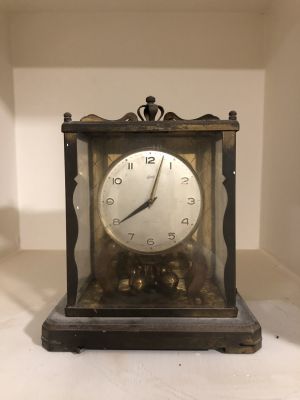 שעון שולחני SCHATZ &amp; SONS גרמני חתום עובד ותקין 15X20X24 ס''מ